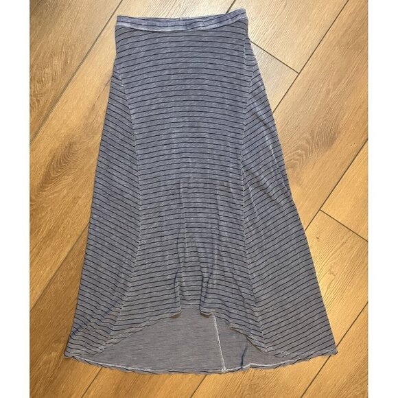 Sundry Heathered Blue/ Navy Striped High-Low Maxi Skirt Size 1 - Picture 1 of 7